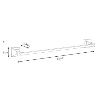 Полотенцедержатель трубчатый AZARIO ALTRE AZ-96001B одинарный 60 см